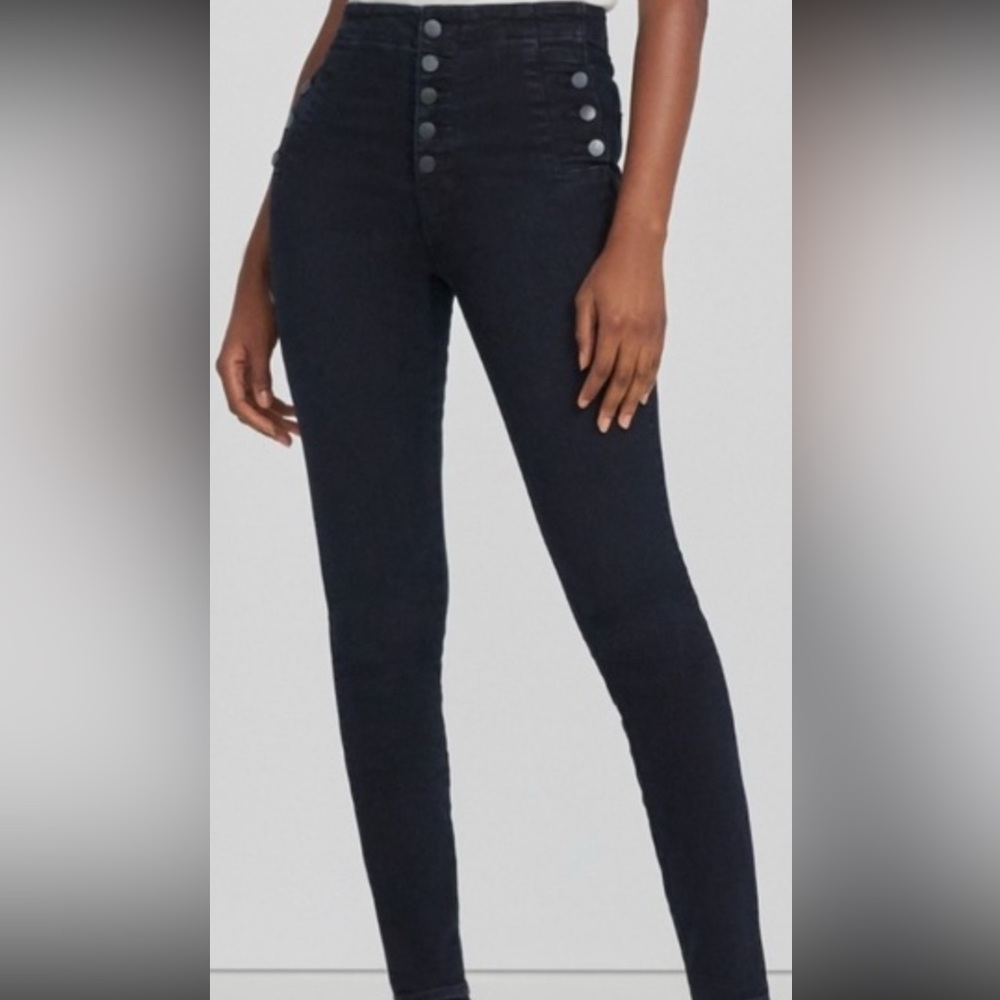 J Brand New worth Tags Natasha Sky High Crop Black Skinny Jeans In Pearl Size 28